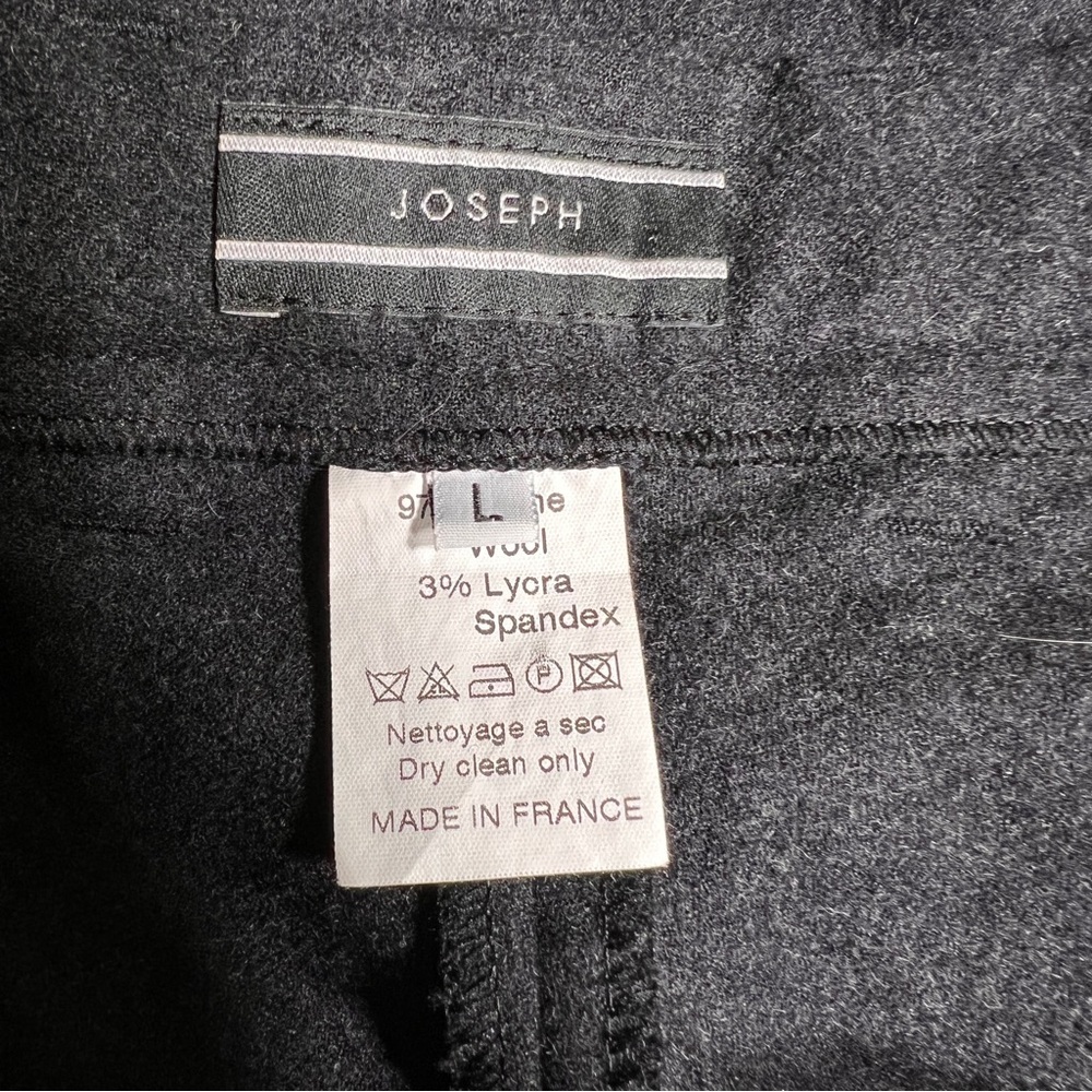 Joseph Gray Wool Pants with Side Stripe, Size Large - Picture 7 of 7